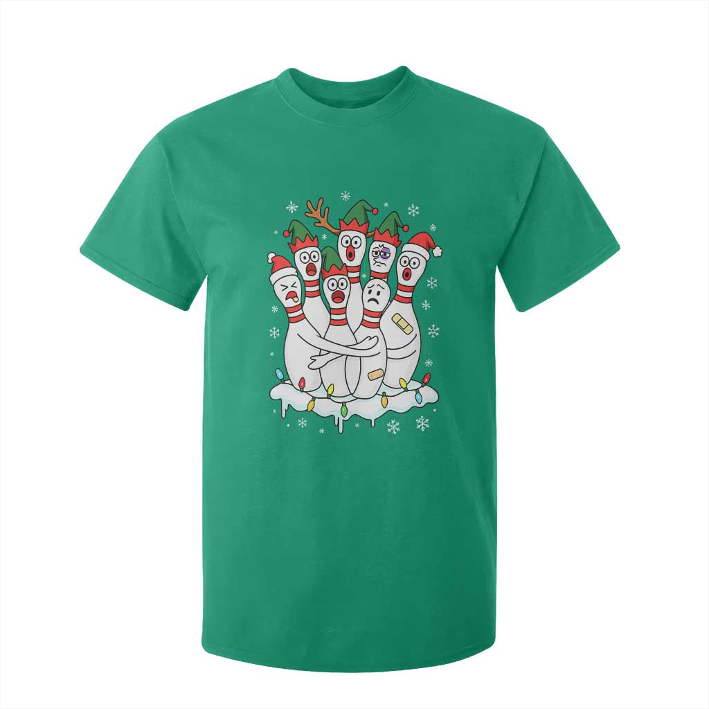 Funny Scared Cartoon Christmas Bowling Pins T Shirt For Kid TS11 Irish Green Print Your Wear