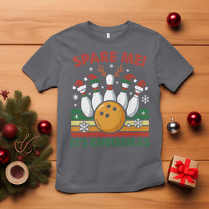 Funny Christmas Bowling T Shirt Spare Me Its Xmas Festive Holiday TS11 Charcoal Print Your Wear