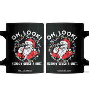 Funny Christmas Santa Oh Look Nobody Gives A Shit Coffee Mug TS11 Black Print Your Wear