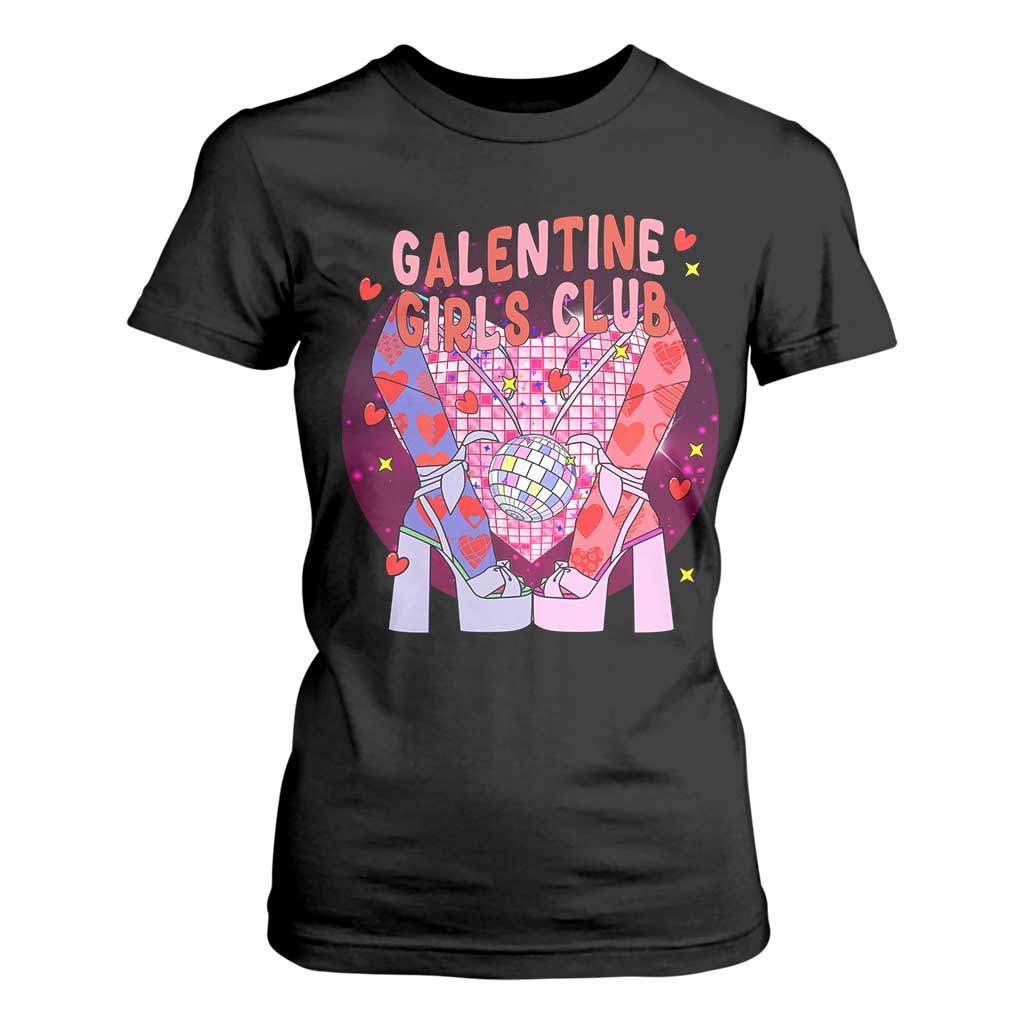 Funny Galentine Girls Club T Shirt For Women Galentine's Day Chunky Heels Platform TS11 Black Print Your Wear