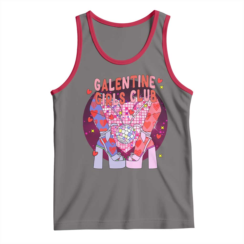 Funny Galentine Girls Club Tank Top Galentine's Day Chunky Heels Platform TS11 Deep Heather Red Print Your Wear