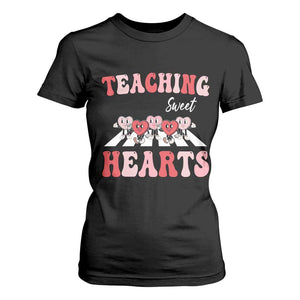 Funny Valentine's Day Teacher T Shirt For Women Teaching Sweet Hearts Cute Student Hearts TS11 Black Print Your Wear