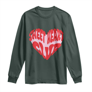 Funny Valentine's Day Sweet Heart Club Long Sleeve Shirt TS11 Dark Forest Green Print Your Wear