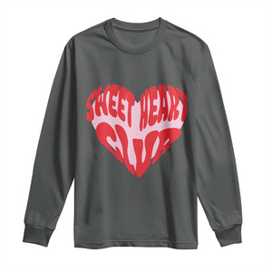 Funny Valentine's Day Sweet Heart Club Long Sleeve Shirt TS11 Dark Heather Print Your Wear