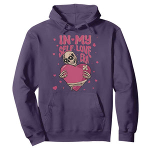 Funny Anti Valentine's Day Hoodie In My Self Love Era Skeleton Hearts TS11 Purple Print Your Wear