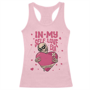 Funny Anti Valentine's Day Racerback Tank Top In My Self Love Era Skeleton Hearts TS11 Light Pink Print Your Wear