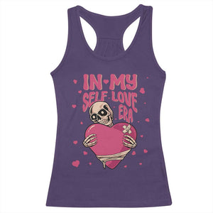 Funny Anti Valentine's Day Racerback Tank Top In My Self Love Era Skeleton Hearts TS11 Purple Print Your Wear