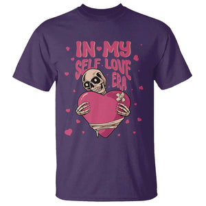 Funny Anti Valentine's Day T Shirt In My Self Love Era Skeleton Hearts TS11 Purple Print Your Wear