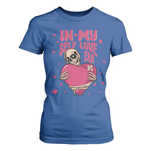 Funny Anti Valentine's Day T Shirt For Women In My Self Love Era Skeleton Hearts TS11 Royal Blue Print Your Wear