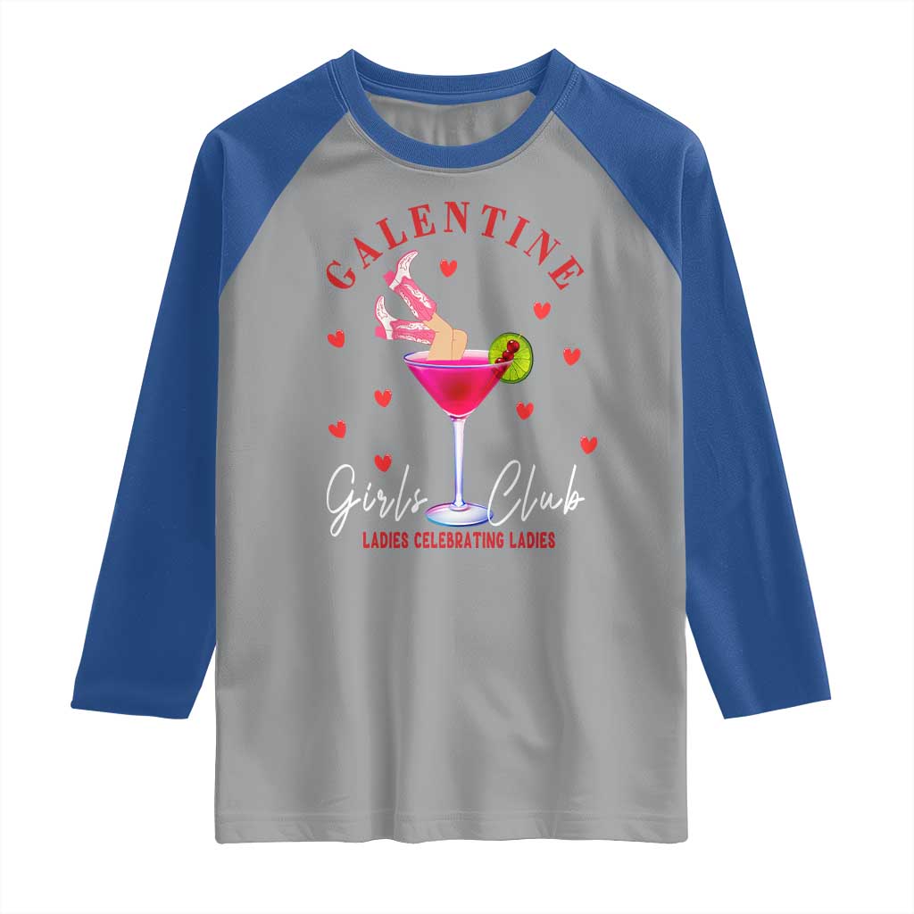 Funny Galentine's Day Raglan Shirt Galentine Girls Club Ladies Celebrating Ladies TS11 Sport Gray Royal Print Your Wear