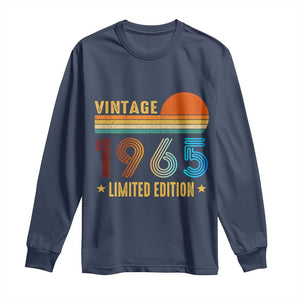 Funny Birthday Long Sleeve Shirt Vintage 1965 Limited Edition Bday Party TS11 Navy Print Your Wear