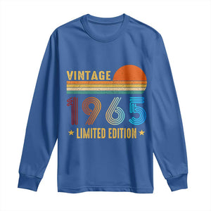 Funny Birthday Long Sleeve Shirt Vintage 1965 Limited Edition Bday Party TS11 Royal Blue Print Your Wear