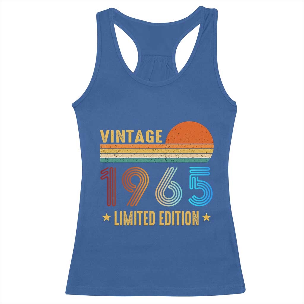 Funny Birthday Racerback Tank Top Vintage 1965 Limited Edition Bday Party TS11 Royal Blue Print Your Wear