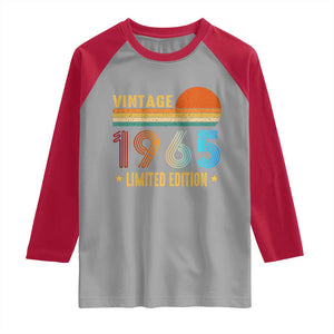 Funny Birthday Raglan Shirt Vintage 1965 Limited Edition Bday Party TS11 Sport Gray Red Print Your Wear