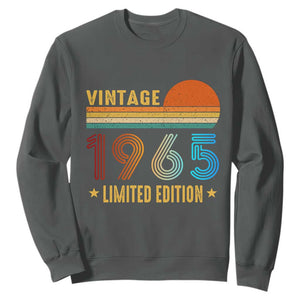 Funny Birthday Sweatshirt Vintage 1965 Limited Edition Bday Party TS11 Dark Heather Print Your Wear