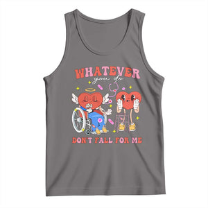 Funny Fall Physical Therapy Valentine's Day Tank Top Whatever You Do Don't Fall For Me Nurse TS11 Deep Heather Print Your Wear