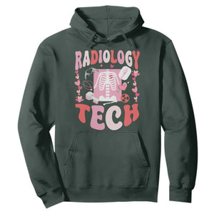 Funny Radiology Tech Valentine's Day Hoodie Rad Tech Nurse Xray Hearts TS11 Dark Forest Green Print Your Wear