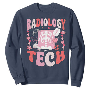 Funny Radiology Tech Valentine's Day Sweatshirt Rad Tech Nurse Xray Hearts TS11 Navy Print Your Wear