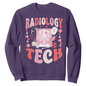 Funny Radiology Tech Valentine's Day Sweatshirt Rad Tech Nurse Xray Hearts TS11 Purple Print Your Wear