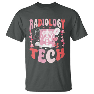 Funny Radiology Tech Valentine's Day T Shirt Rad Tech Nurse Xray Hearts TS11 Dark Heather Print Your Wear