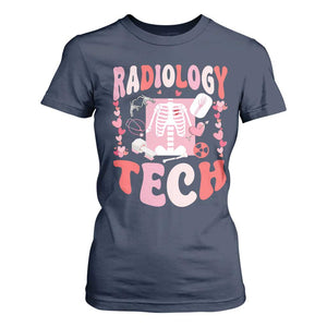 Funny Radiology Tech Valentine's Day T Shirt For Women Rad Tech Nurse Xray Hearts TS11 Navy Print Your Wear