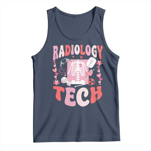 Funny Radiology Tech Valentine's Day Tank Top Rad Tech Nurse Xray Hearts TS11 Navy Print Your Wear