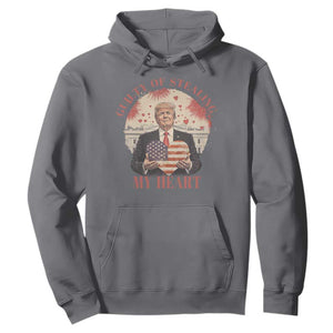 Funny Trump Valentine's Day Hoodie Guilty Of Stealing My Heart American USA Heart TS11 Charcoal Print Your Wear