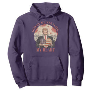 Funny Trump Valentine's Day Hoodie Guilty Of Stealing My Heart American USA Heart TS11 Purple Print Your Wear