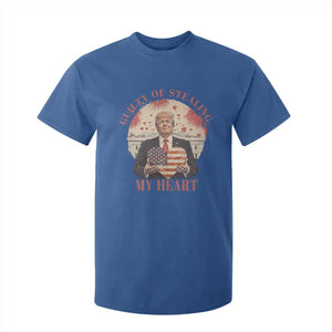 Funny Trump Valentine's Day T Shirt For Kid Guilty Of Stealing My Heart American USA Heart TS11 Royal Blue Print Your Wear