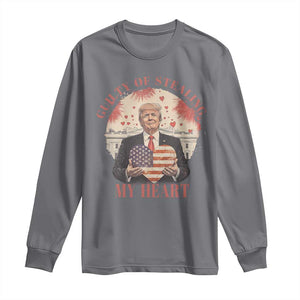 Funny Trump Valentine's Day Long Sleeve Shirt Guilty Of Stealing My Heart American USA Heart TS11 Charcoal Print Your Wear