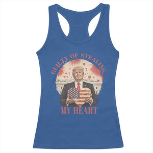 Funny Trump Valentine's Day Racerback Tank Top Guilty Of Stealing My Heart American USA Heart TS11 Royal Blue Print Your Wear