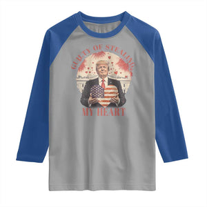 Funny Trump Valentine's Day Raglan Shirt Guilty Of Stealing My Heart American USA Heart TS11 Sport Gray Royal Print Your Wear