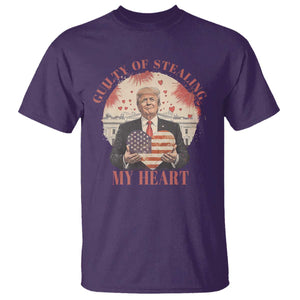 Funny Trump Valentine's Day T Shirt Guilty Of Stealing My Heart American USA Heart TS11 Purple Print Your Wear