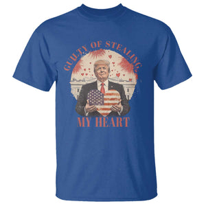 Funny Trump Valentine's Day T Shirt Guilty Of Stealing My Heart American USA Heart TS11 Royal Blue Print Your Wear