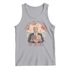 Funny Trump Valentine's Day Tank Top Guilty Of Stealing My Heart American USA Heart TS11 Athletic Heather Print Your Wear