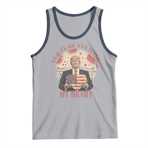 Funny Trump Valentine's Day Tank Top Guilty Of Stealing My Heart American USA Heart TS11 Athletic Heather Navy Print Your Wear