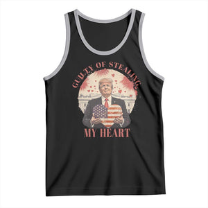 Funny Trump Valentine's Day Tank Top Guilty Of Stealing My Heart American USA Heart TS11 Black Athletic Heather Print Your Wear