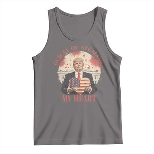 Funny Trump Valentine's Day Tank Top Guilty Of Stealing My Heart American USA Heart TS11 Deep Heather Print Your Wear