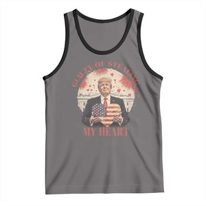 Funny Trump Valentine's Day Tank Top Guilty Of Stealing My Heart American USA Heart TS11 Deep Heather Black Print Your Wear