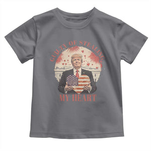 Funny Trump Valentine's Day Toddler T Shirt Guilty Of Stealing My Heart American USA Heart TS11 Charcoal Print Your Wear