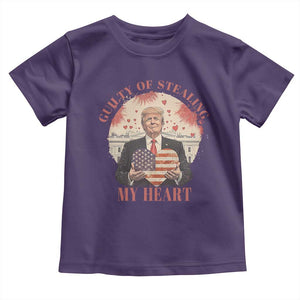 Funny Trump Valentine's Day Toddler T Shirt Guilty Of Stealing My Heart American USA Heart TS11 Purple Print Your Wear