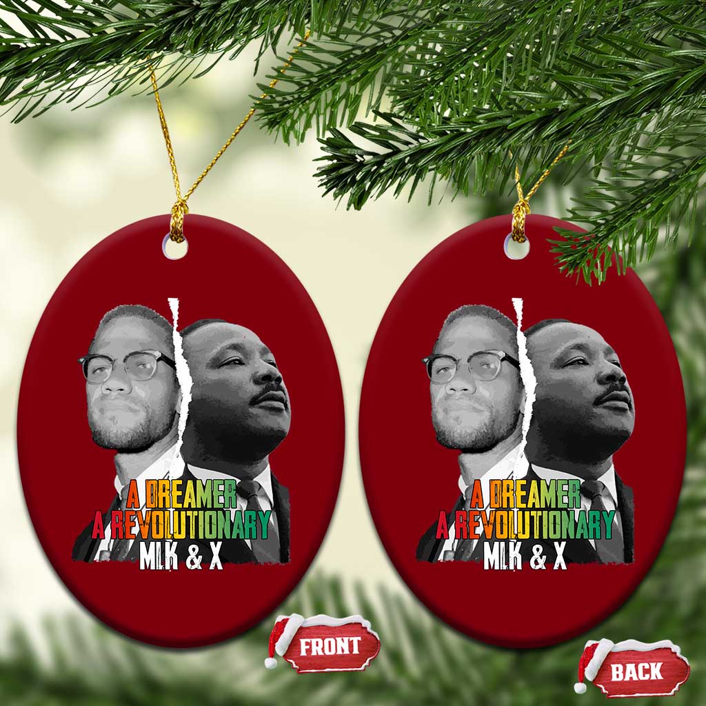 Martin Luther King Malcolm X Ceramic Ornament A Dreamer A Revolutionary Black Leaders TS11 Print Your Wear