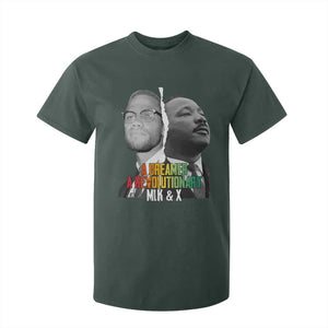 Martin Luther King Malcolm X T Shirt For Kid A Dreamer A Revolutionary Black Leaders TS11 Dark Forest Green Print Your Wear