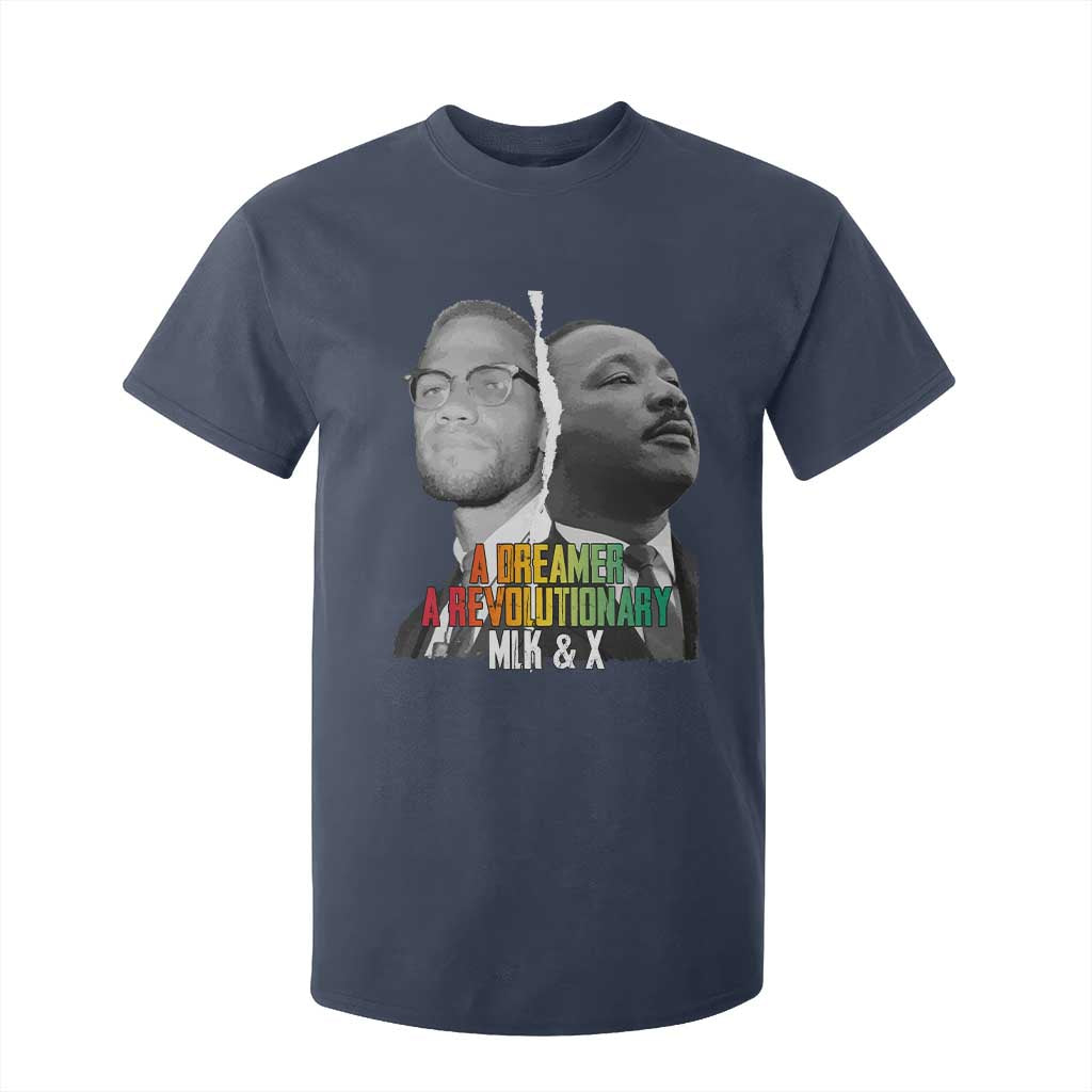 Martin Luther King Malcolm X T Shirt For Kid A Dreamer A Revolutionary Black Leaders TS11 Navy Print Your Wear