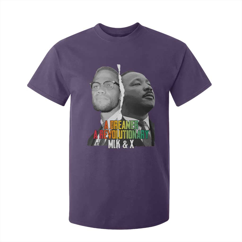 Martin Luther King Malcolm X T Shirt For Kid A Dreamer A Revolutionary Black Leaders TS11 Purple Print Your Wear