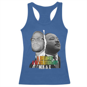 Martin Luther King Malcolm X Racerback Tank Top A Dreamer A Revolutionary Black Leaders TS11 Royal Blue Print Your Wear