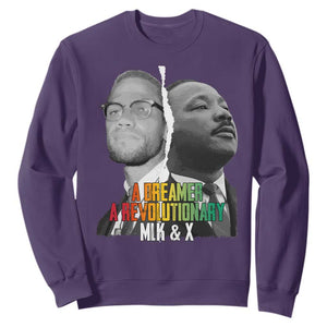 Martin Luther King Malcolm X Sweatshirt A Dreamer A Revolutionary Black Leaders TS11 Purple Print Your Wear
