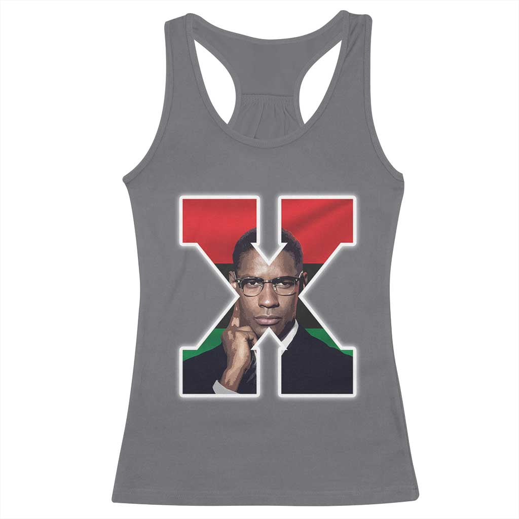 Malcolm X Black History Month Black Liberation Flag Racerback Tank Top TS11 Charcoal Print Your Wear