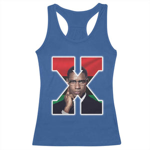 Malcolm X Black History Month Black Liberation Flag Racerback Tank Top TS11 Royal Blue Print Your Wear