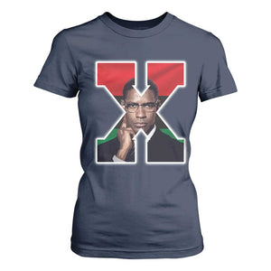 Malcolm X Black History Month Black Liberation Flag T Shirt For Women TS11 Navy Print Your Wear